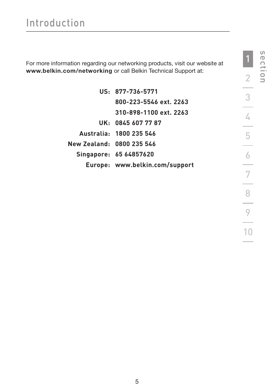 Introduction, Se ct io n | Belkin Wireless G Plus MIMO Router F5D9230-4 User Manual | Page 9 / 120