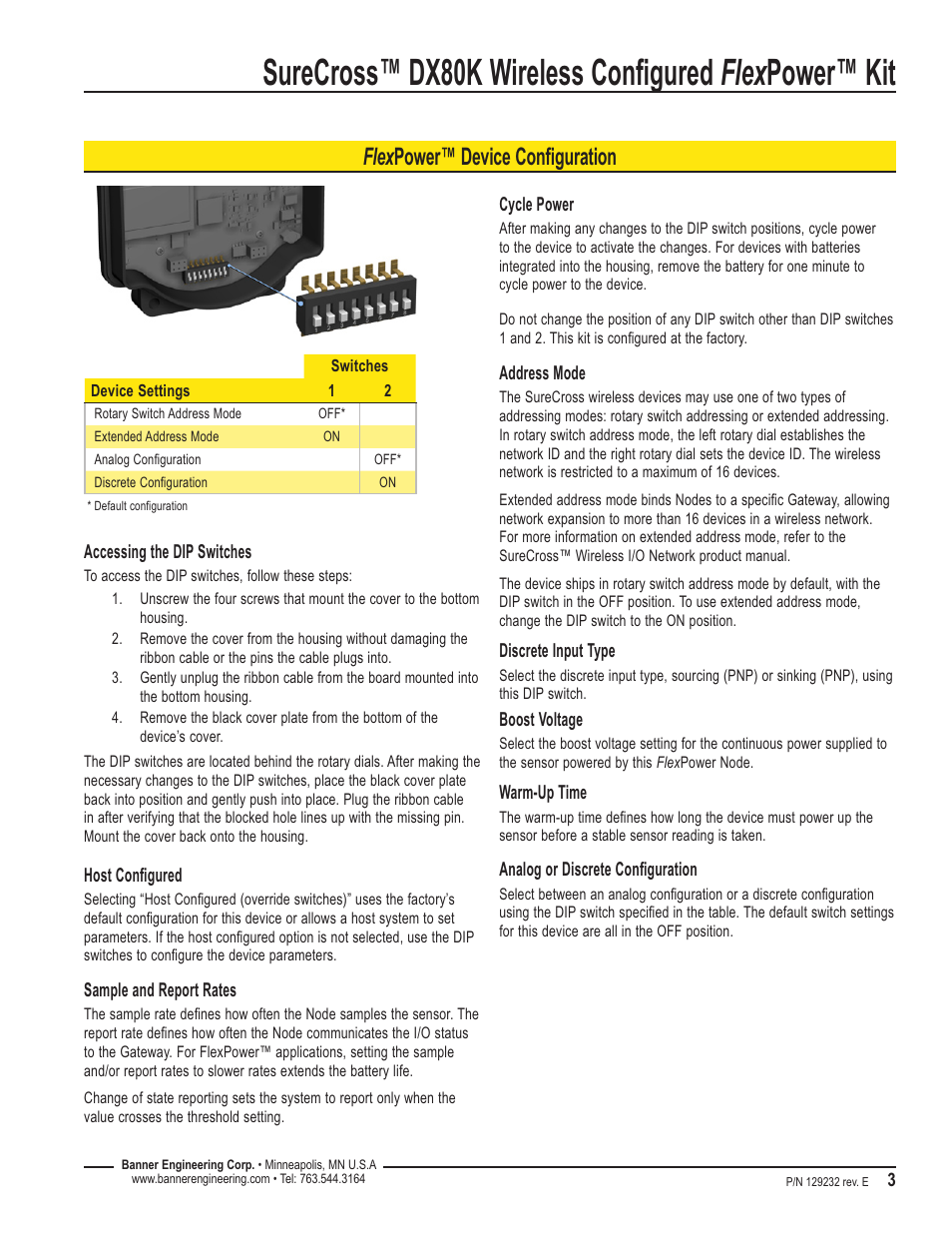 Flex power™ device configuration | Banner SureCross DX80 Wireless Networks User Manual | Page 3 / 8