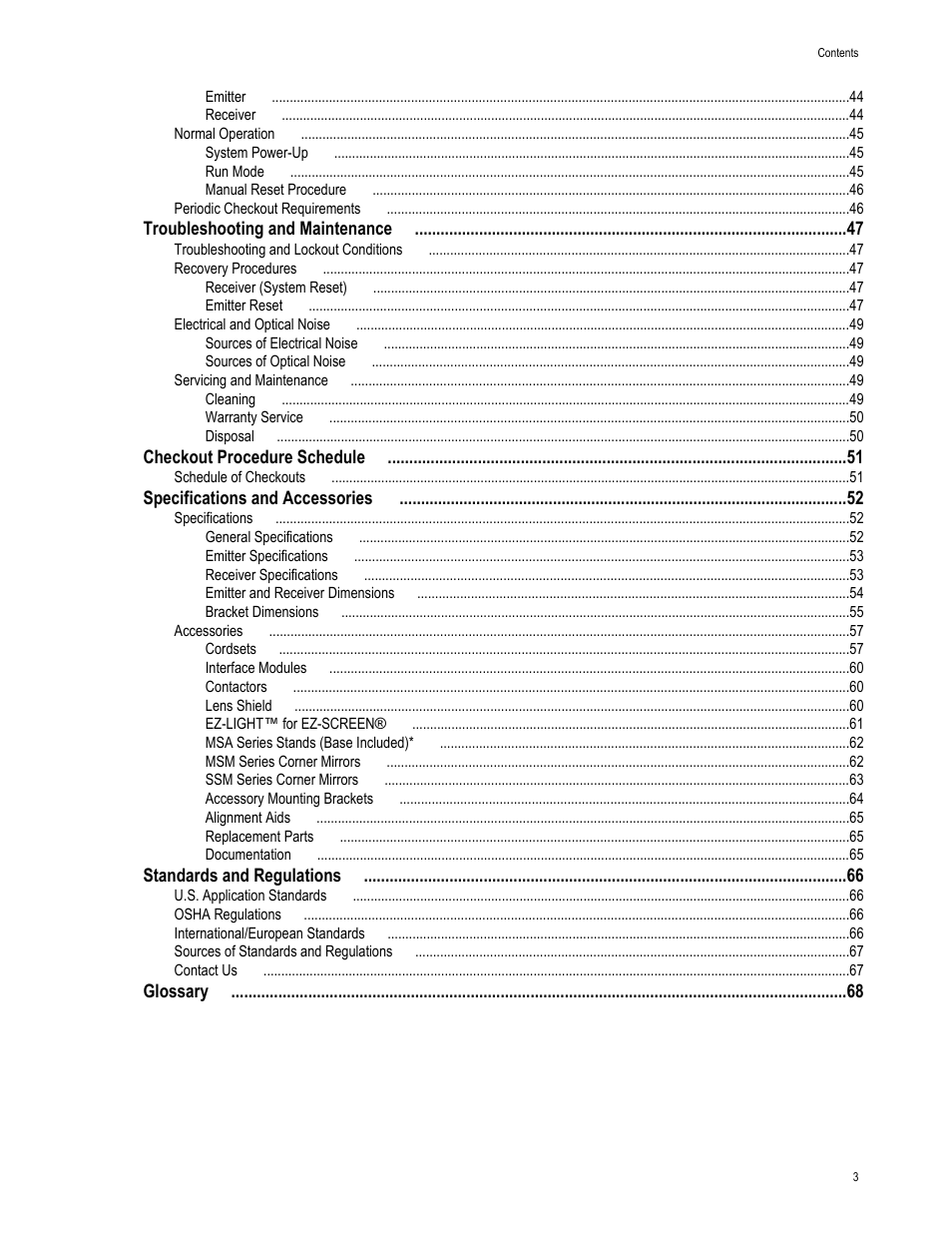 Banner EZ-SCREEN­ Safety Light Curtain Systems User Manual | Page 3 / 71