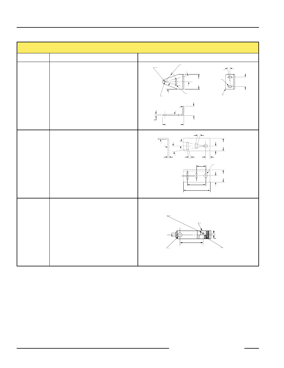 Mini-beam, Sensors, Mounting brackets | Model description dimensions | Banner MINI-BEAM Series User Manual | Page 6 / 8