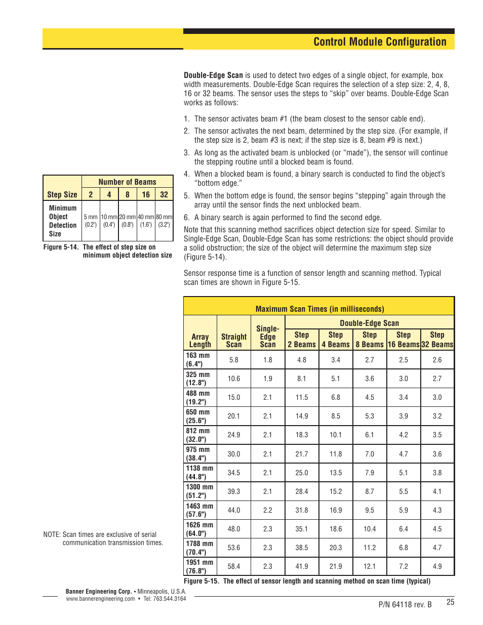 Control module configuration | Banner A-GAGE High-Resolution MINI-ARRAY Series User Manual | Page 25 / 40