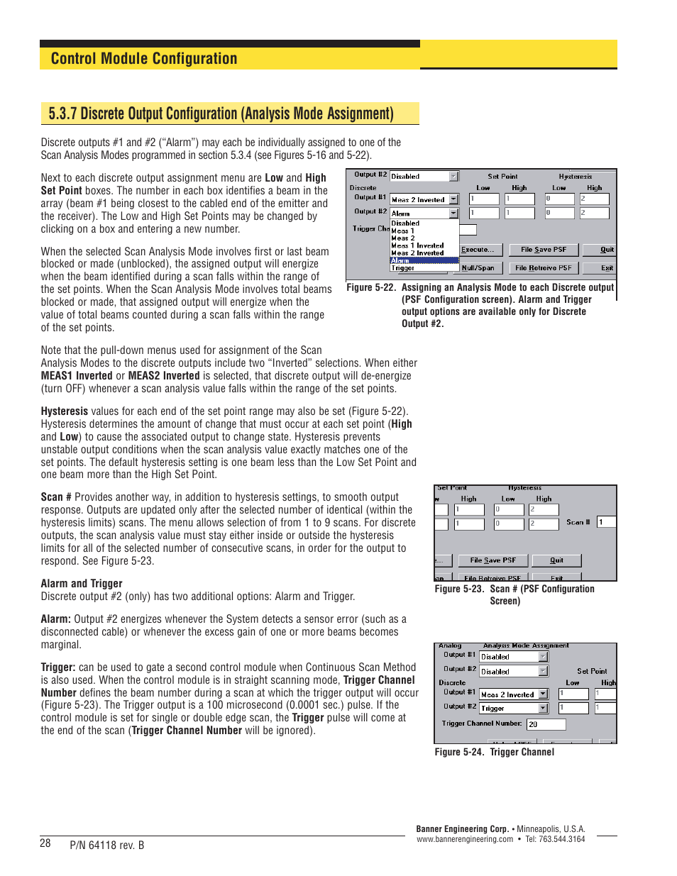 Control module configuration | Banner A-GAGE High-Resolution MINI-ARRAY Series User Manual | Page 28 / 40