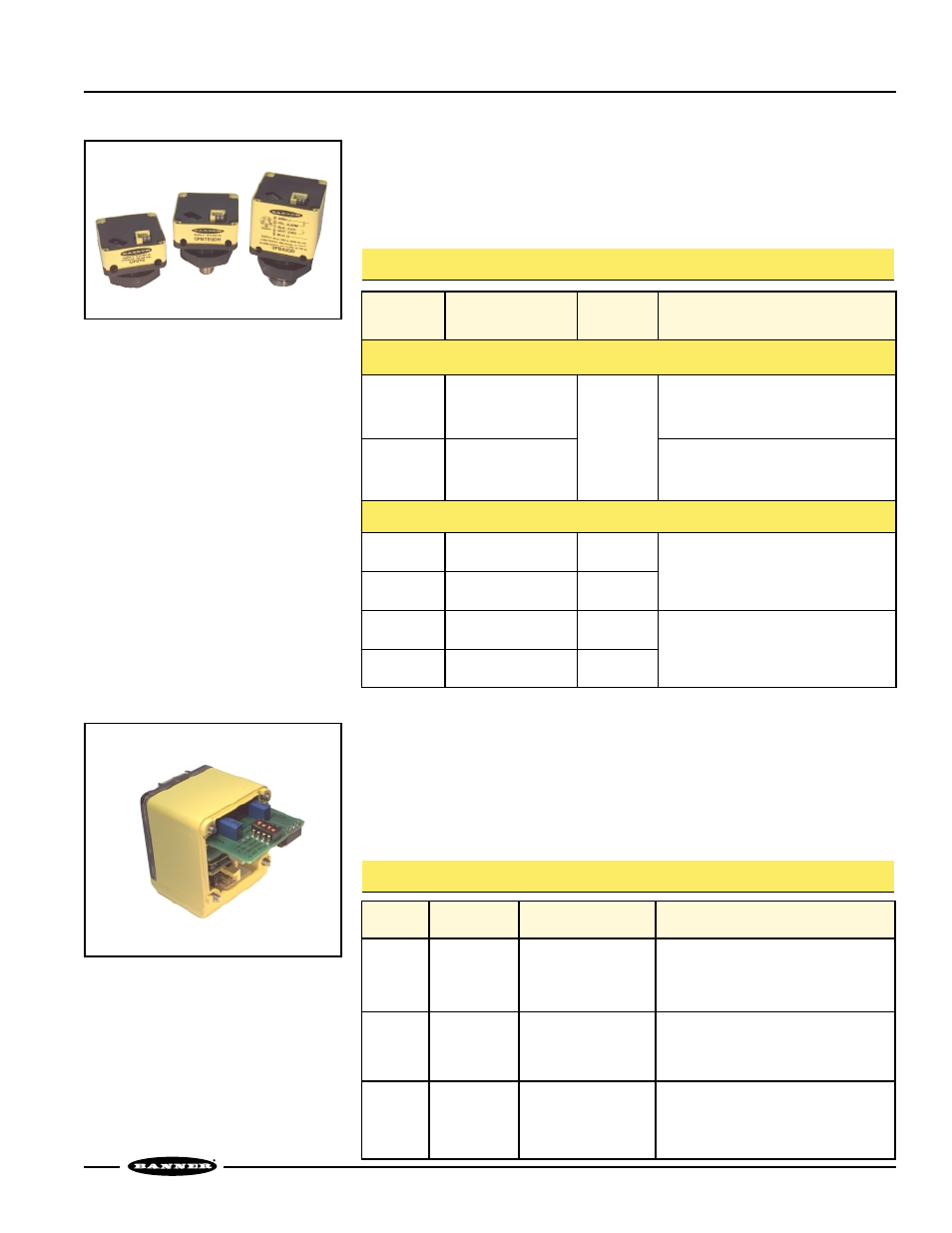 Omni-beam sensor heads, Omni-beam power blocks, Omni-beam timing logic modules | Banner OMNI-BEAM Series User Manual | Page 3 / 12
