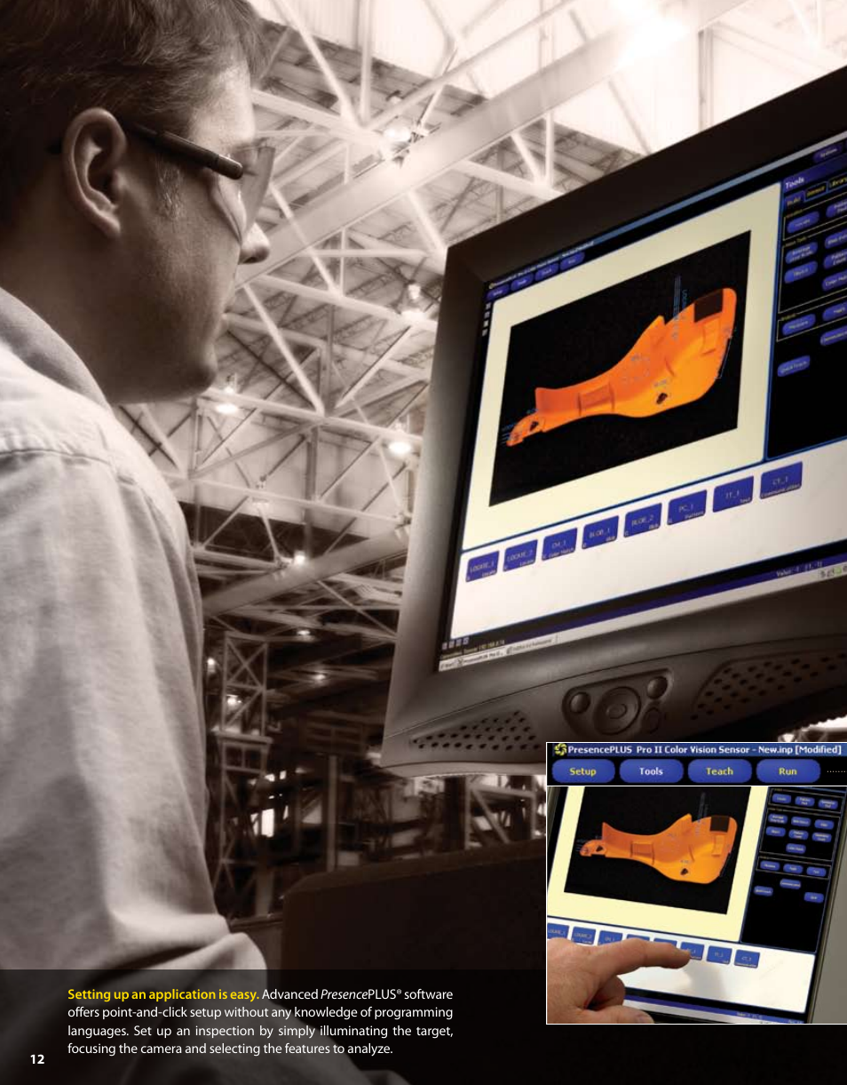 Presenceplus software and inspection, Presense plus software & inspection | Banner PresencePLUS PPM8 LCD Color Monitor User Manual | Page 12 / 48