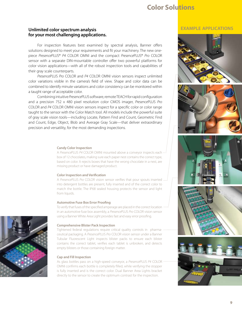 Color solutions | Banner PresencePLUS PPM8 LCD Color Monitor User Manual | Page 9 / 48