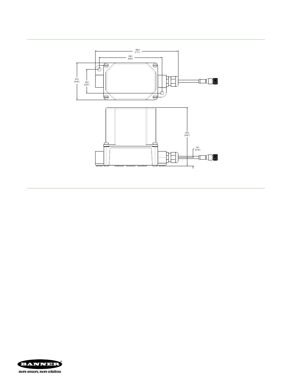 Dx81p6 dimensions, Warnings, Banner engineering corp limited warranty | Banner SureCross DX81P6 FlexPower Supply Module User Manual | Page 2 / 2
