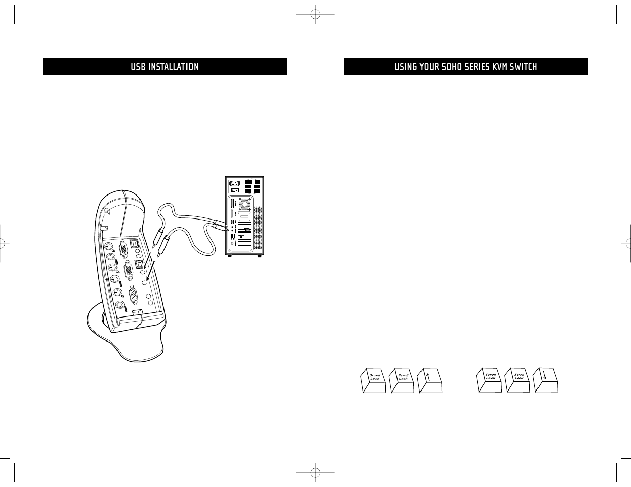 Usb installation, Using your soho series kvm switch | Belkin F1DS102T User Manual | Page 12 / 21