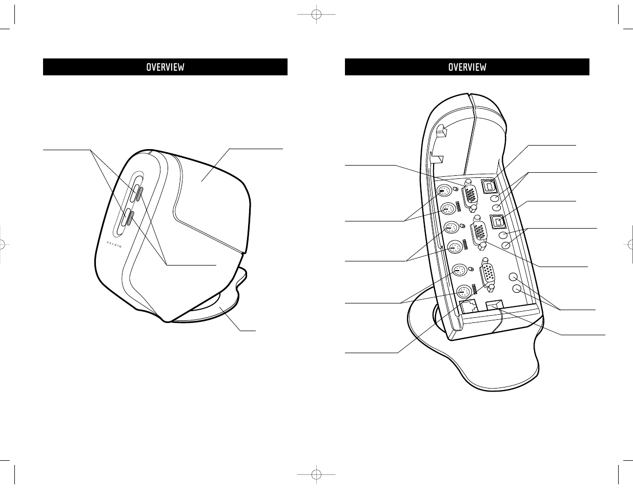 Overview, Front view fig. 1 back view fig. 2 | Belkin F1DS102T User Manual | Page 5 / 21