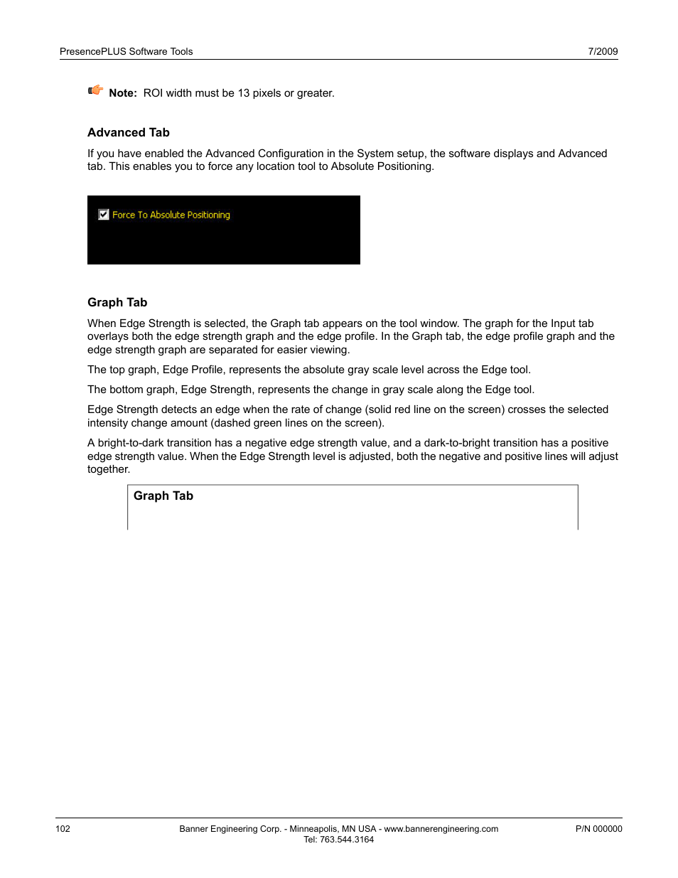 Advanced tab, Graph tab | Banner PresencePLUS BCR 1.3 Series User Manual | Page 102 / 306