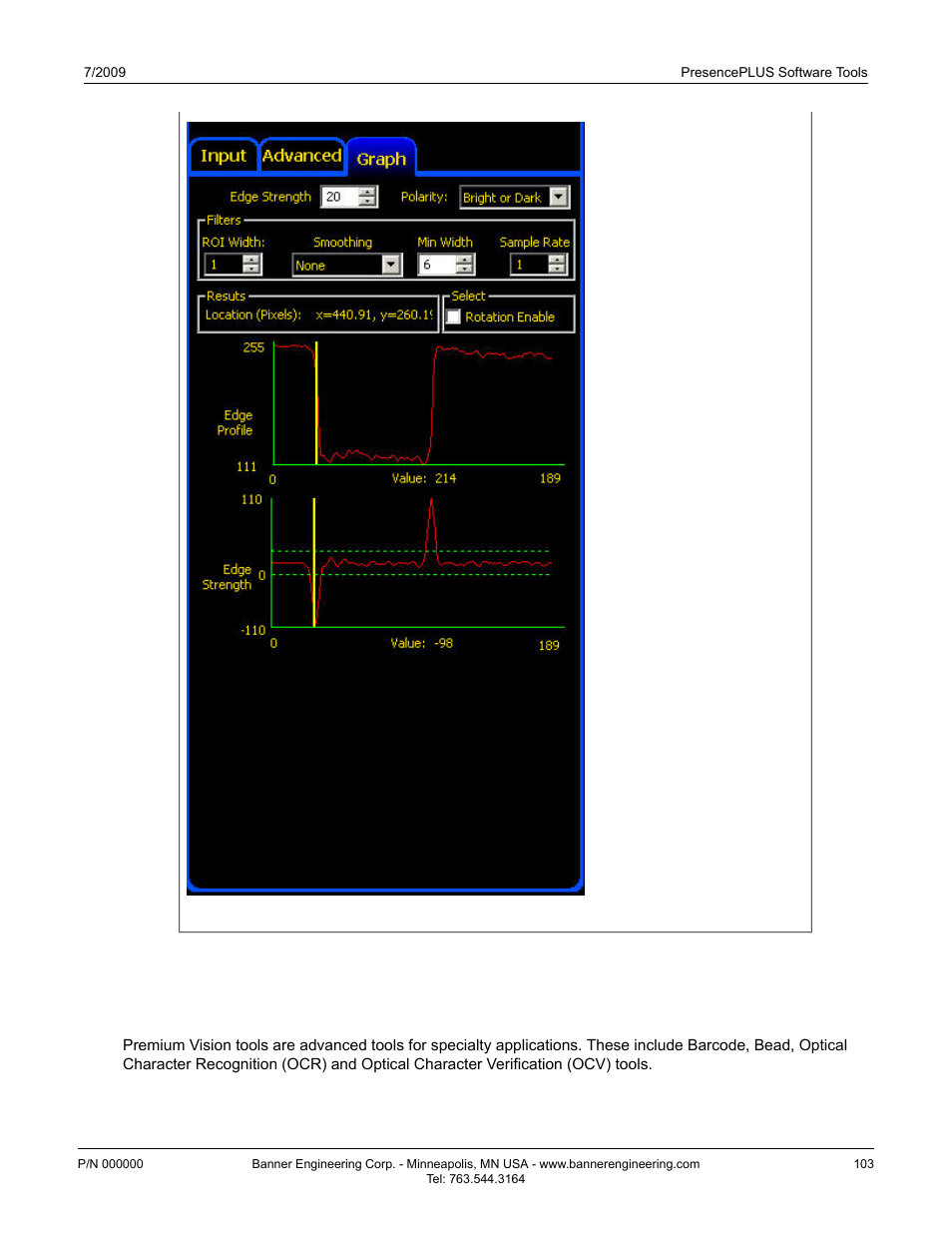 3 premium vision tools | Banner PresencePLUS BCR 1.3 Series User Manual | Page 103 / 306