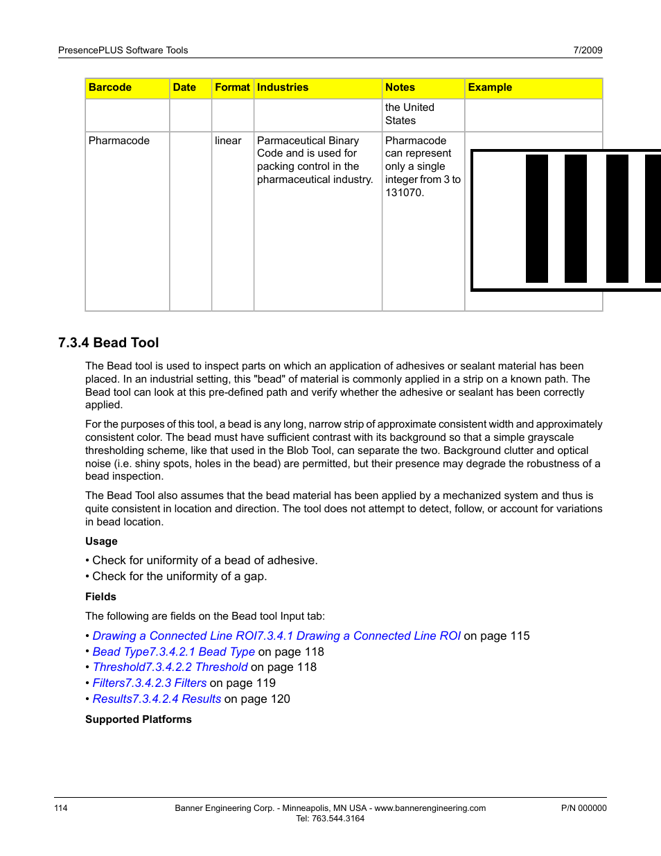 4 bead tool | Banner PresencePLUS BCR 1.3 Series User Manual | Page 114 / 306
