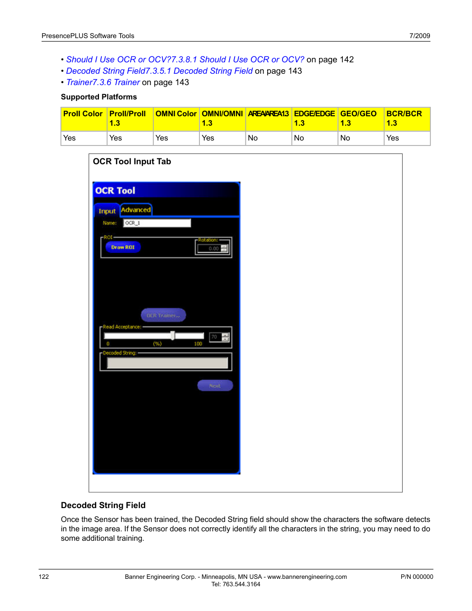 Decoded string field | Banner PresencePLUS BCR 1.3 Series User Manual | Page 122 / 306