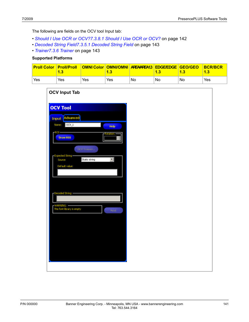 Banner PresencePLUS BCR 1.3 Series User Manual | Page 141 / 306