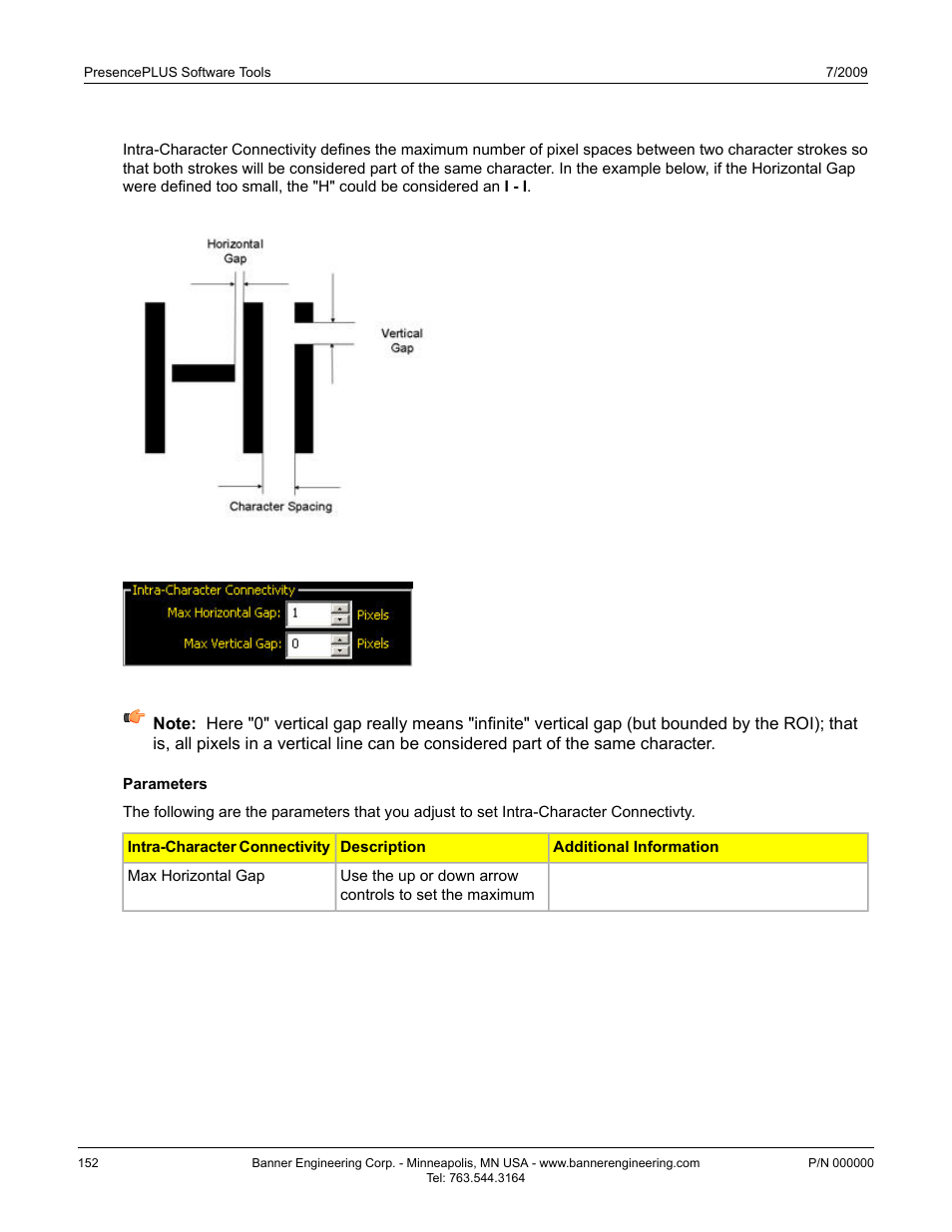 Character connectivity calibration | Banner PresencePLUS BCR 1.3 Series User Manual | Page 152 / 306