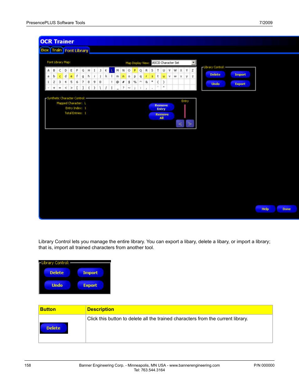 Library control | Banner PresencePLUS BCR 1.3 Series User Manual | Page 158 / 306