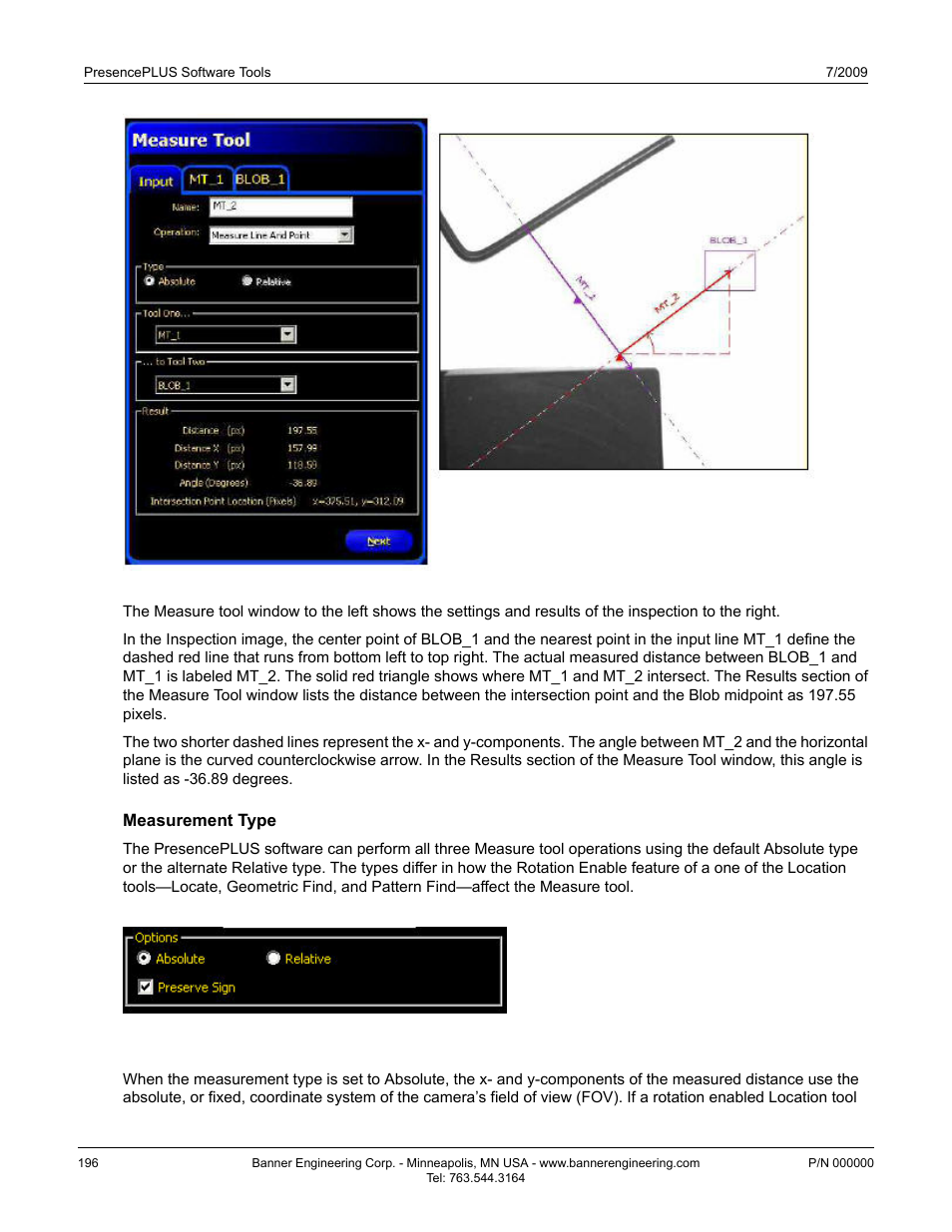 Measurement type, Absolute | Banner PresencePLUS BCR 1.3 Series User Manual | Page 196 / 306