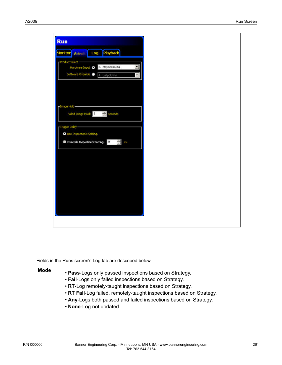 11 log tab | Banner PresencePLUS BCR 1.3 Series User Manual | Page 261 / 306