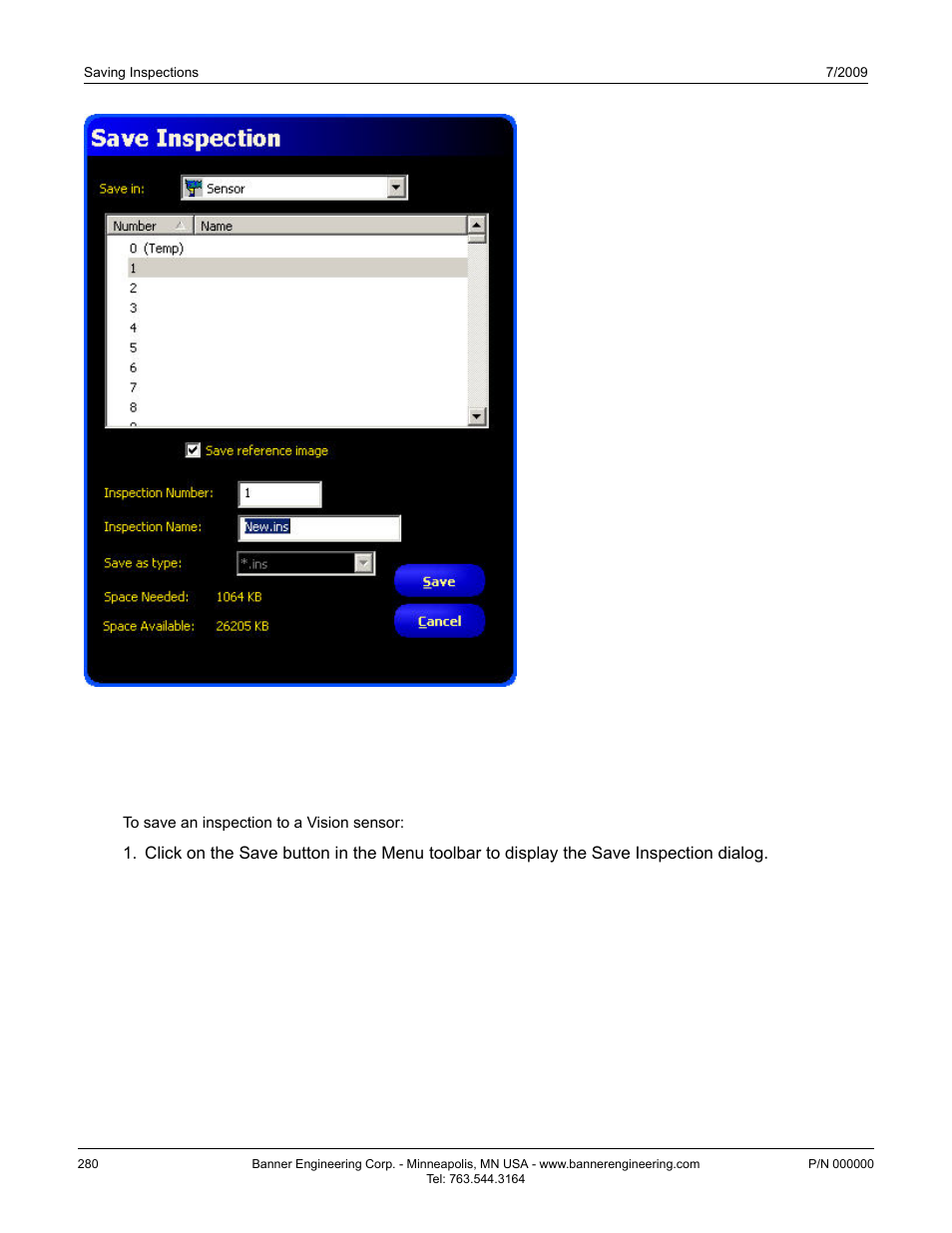 1 saving inspections to a vision sensor | Banner PresencePLUS BCR 1.3 Series User Manual | Page 280 / 306
