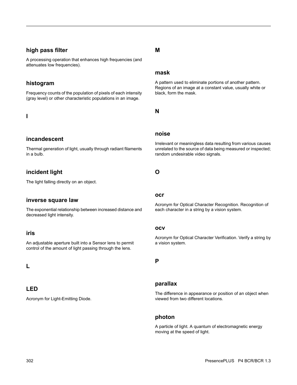 Banner PresencePLUS BCR 1.3 Series User Manual | Page 302 / 306