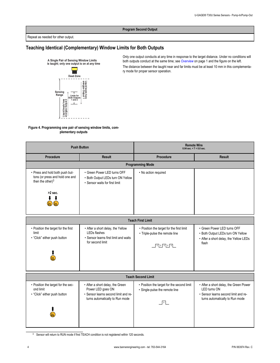 Banner U-GAGE T30U—Level Control User Manual | Page 4 / 8