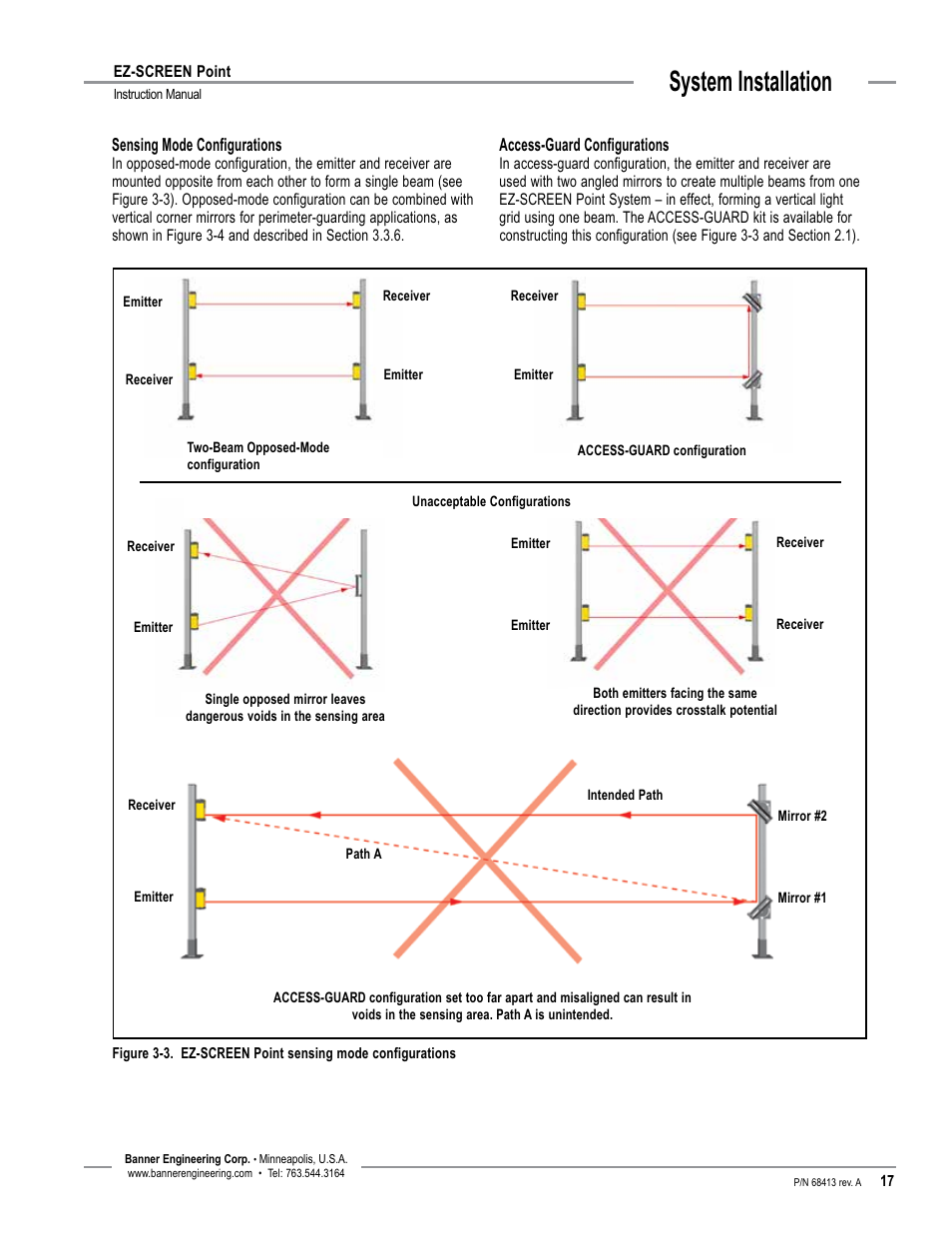 System installation | Banner EZ-SCREEN­ Safety Light Curtain Systems User Manual | Page 19 / 60