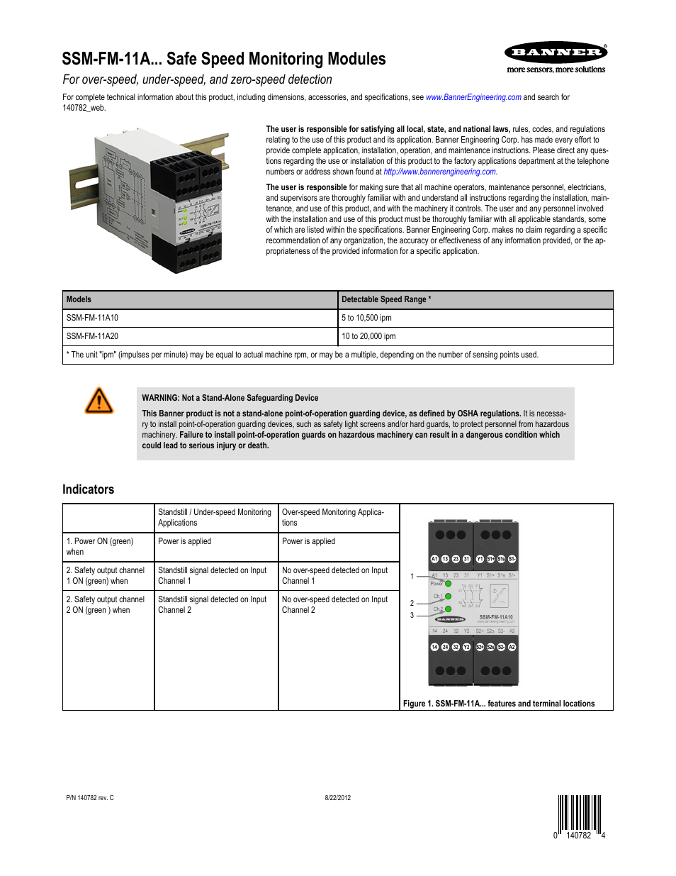 Banner Safe Speed Monitoring Modules User Manual | 8 pages