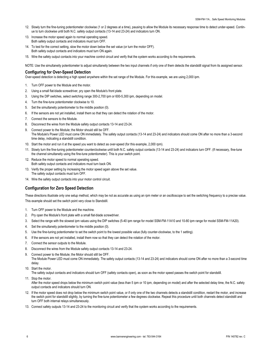 Banner Safe Speed Monitoring Modules User Manual | Page 6 / 8