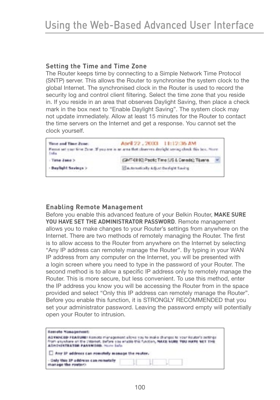 Using the web-based advanced user interface | Belkin F5D7230AU4P User Manual | Page 102 / 136