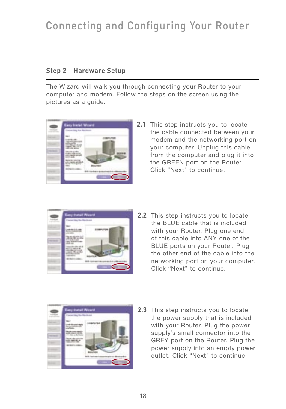 Connecting and configuring your router | Belkin F5D7230AU4P User Manual | Page 20 / 136