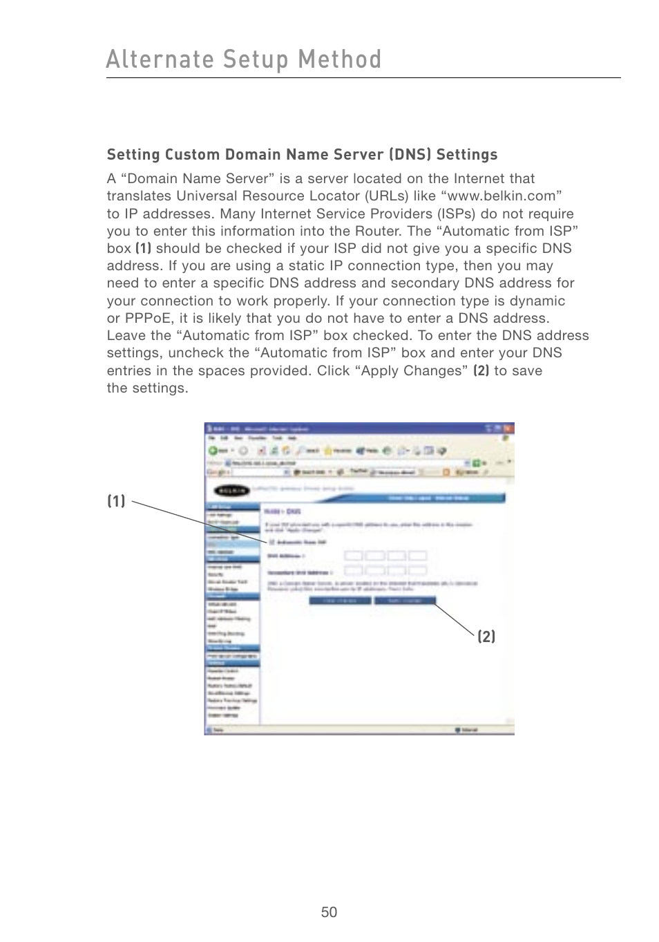 Alternate setup method | Belkin F5D7230AU4P User Manual | Page 52 / 136