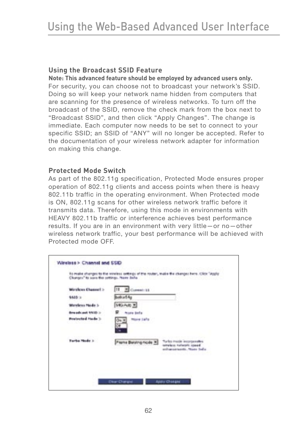 Using the web-based advanced user interface | Belkin F5D7230AU4P User Manual | Page 64 / 136