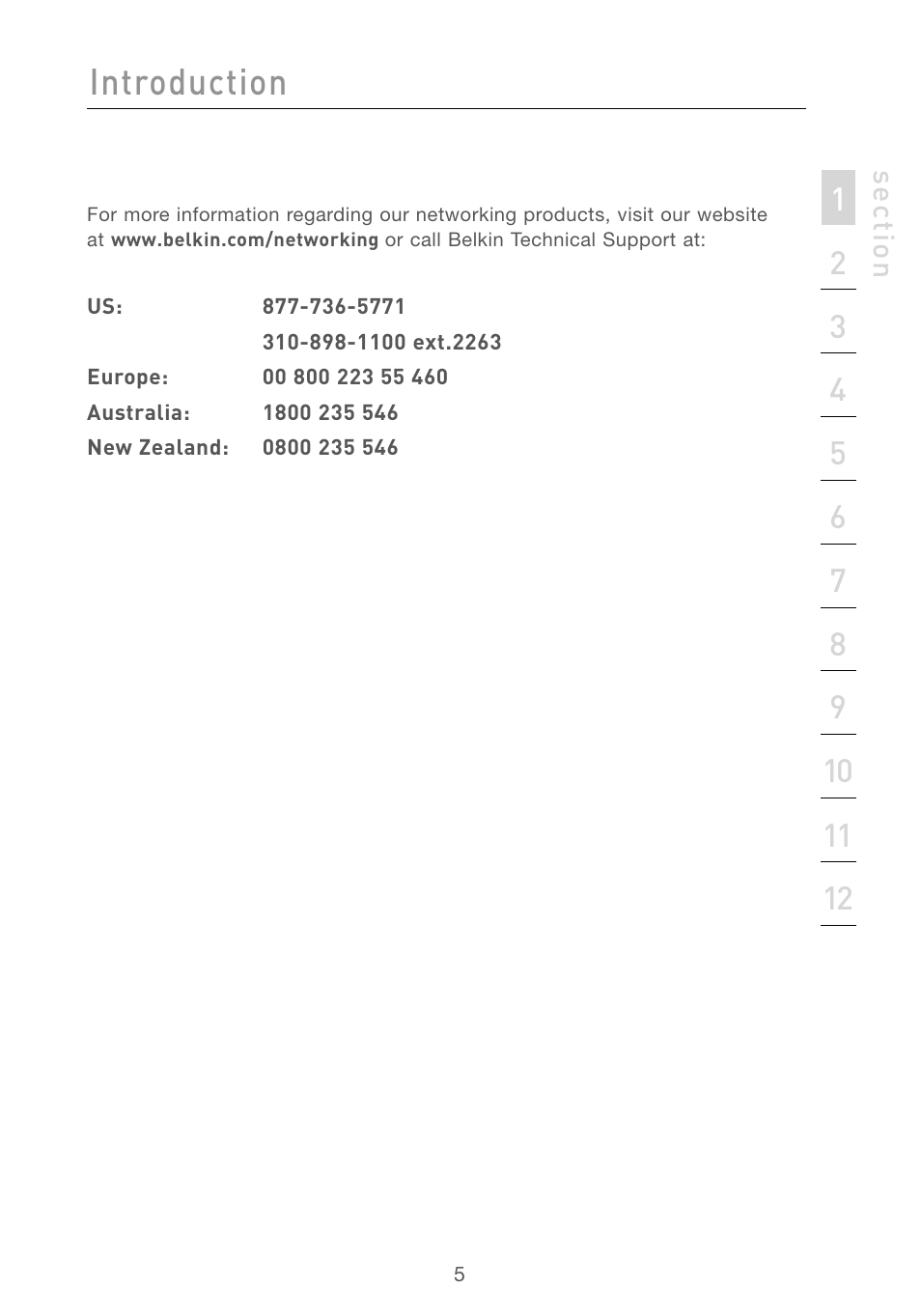Placement of your wireless 802.11g router, Introduction | Belkin F5D7230AU4P User Manual | Page 7 / 136