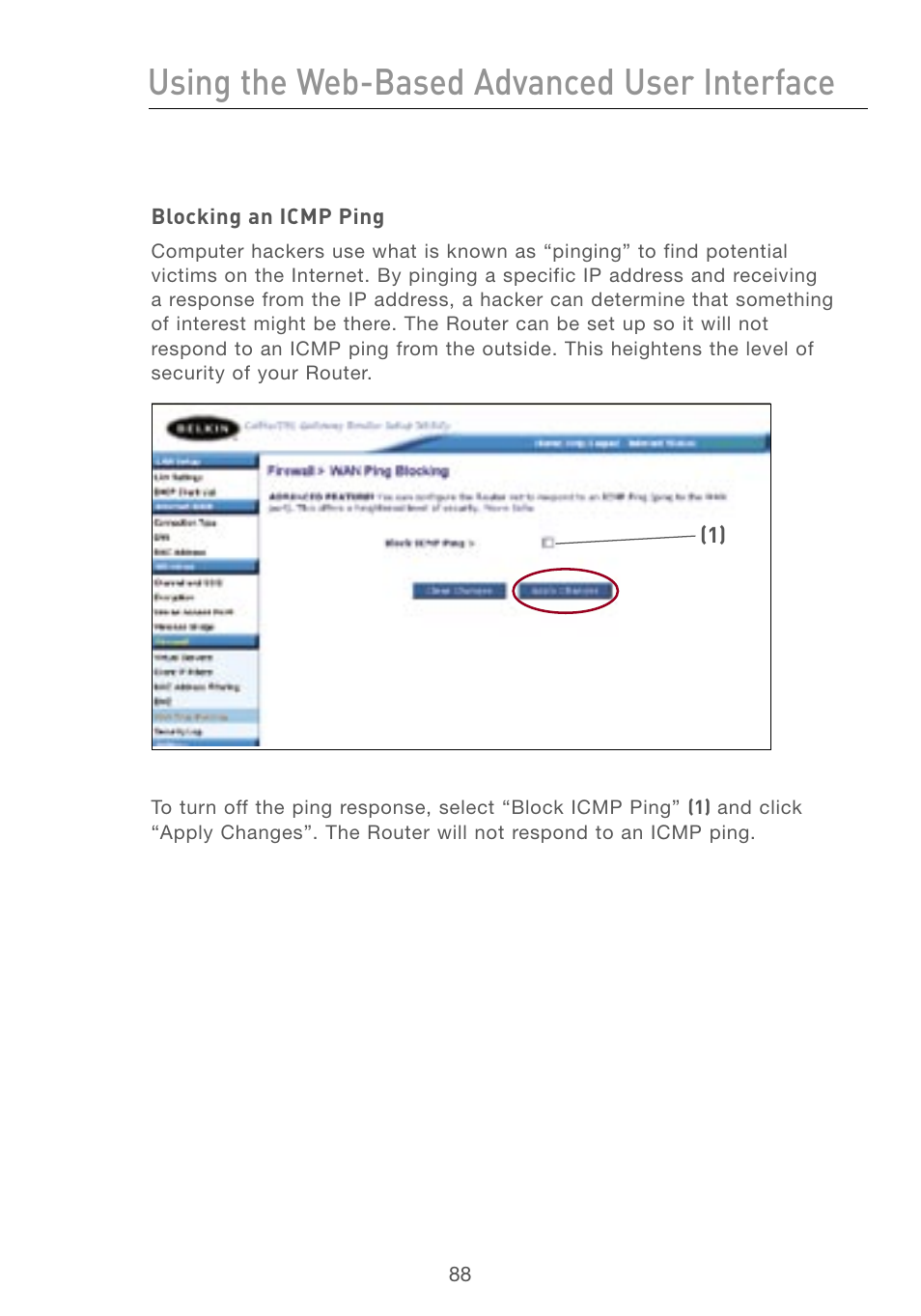 Using the web-based advanced user interface | Belkin F5D7230AU4P User Manual | Page 90 / 136