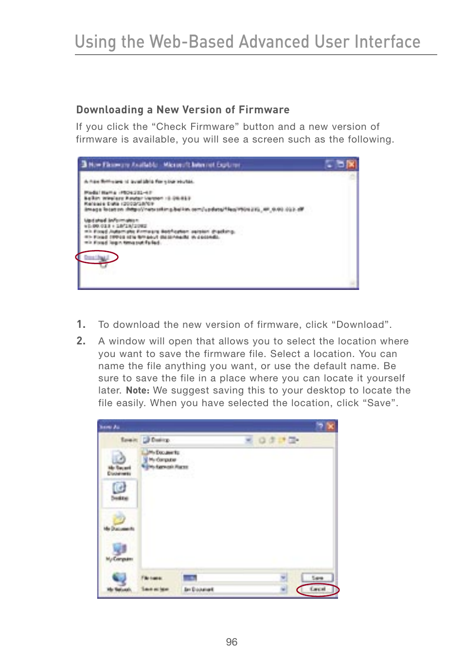 Using the web-based advanced user interface | Belkin F5D7230AU4P User Manual | Page 98 / 136