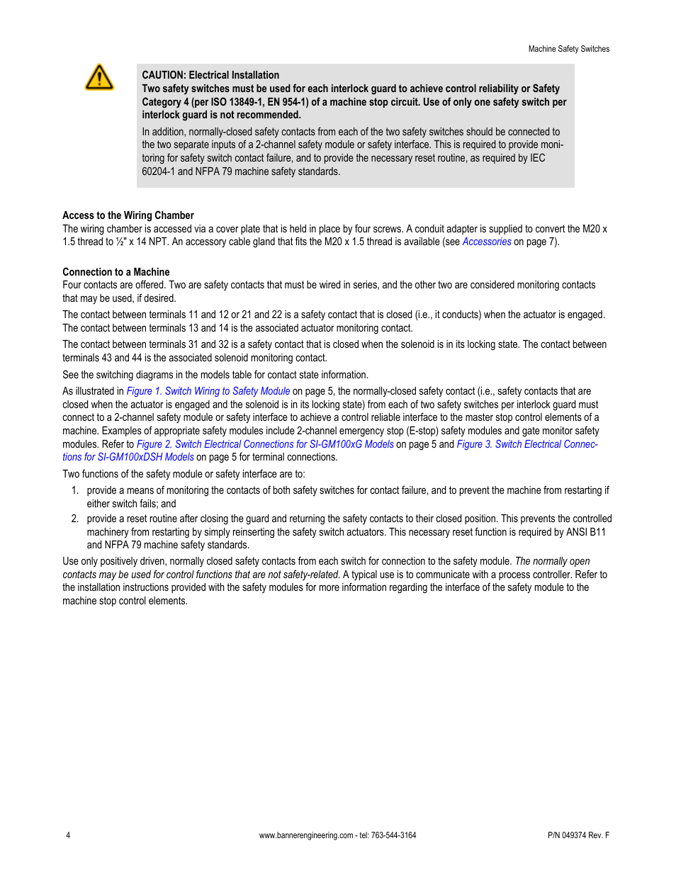 Banner SI-QM100 Locking Style Switches User Manual | Page 4 / 8