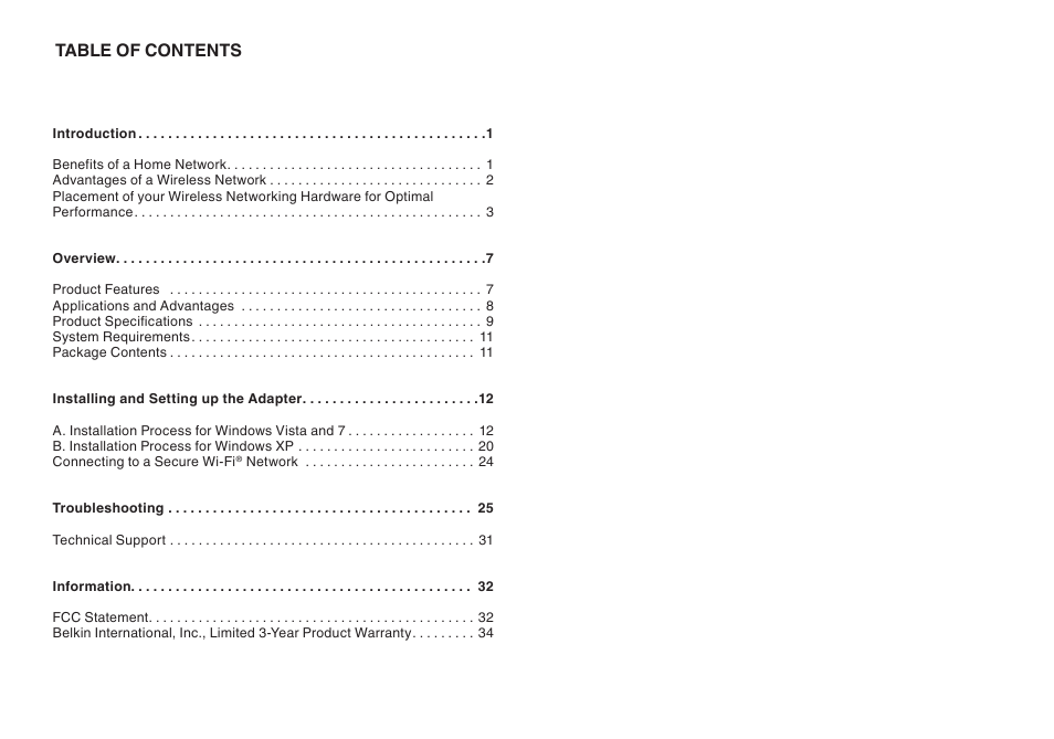 Belkin BASIC F7D1101AK User Manual | Page 2 / 39