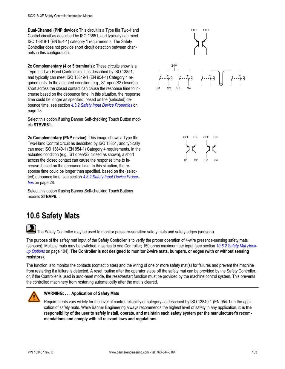 6 safety mats | Banner SC22-3E Safety Controller with Ethernet User Manual | Page 103 / 130