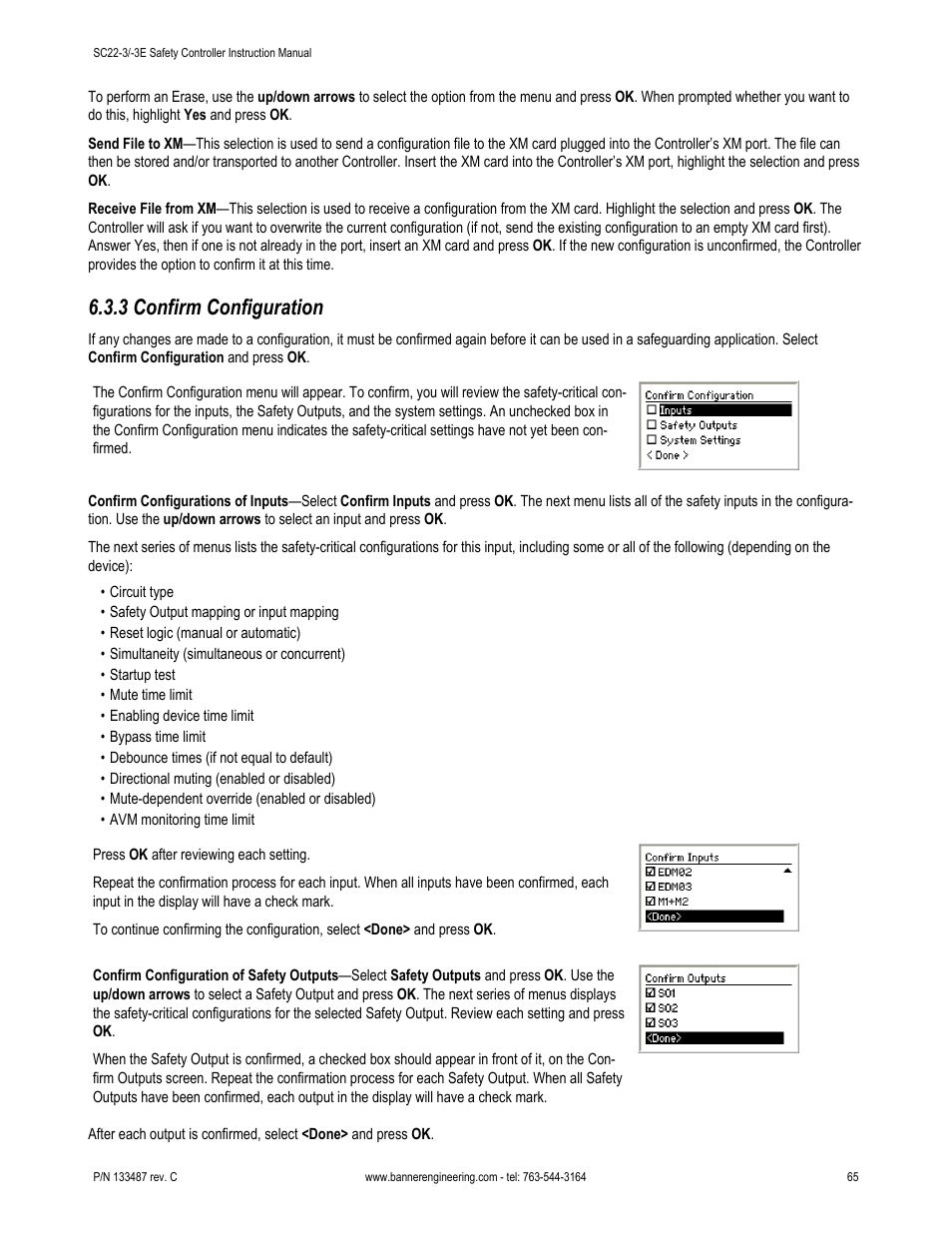 3 confirm configuration | Banner SC22-3E Safety Controller with Ethernet User Manual | Page 65 / 130