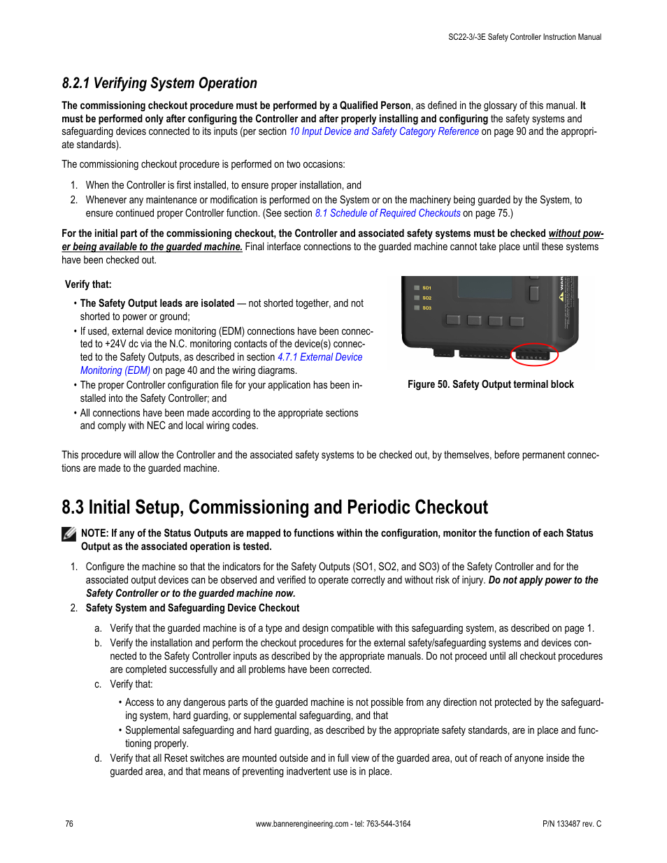 1 verifying system operation | Banner SC22-3E Safety Controller with Ethernet User Manual | Page 76 / 130