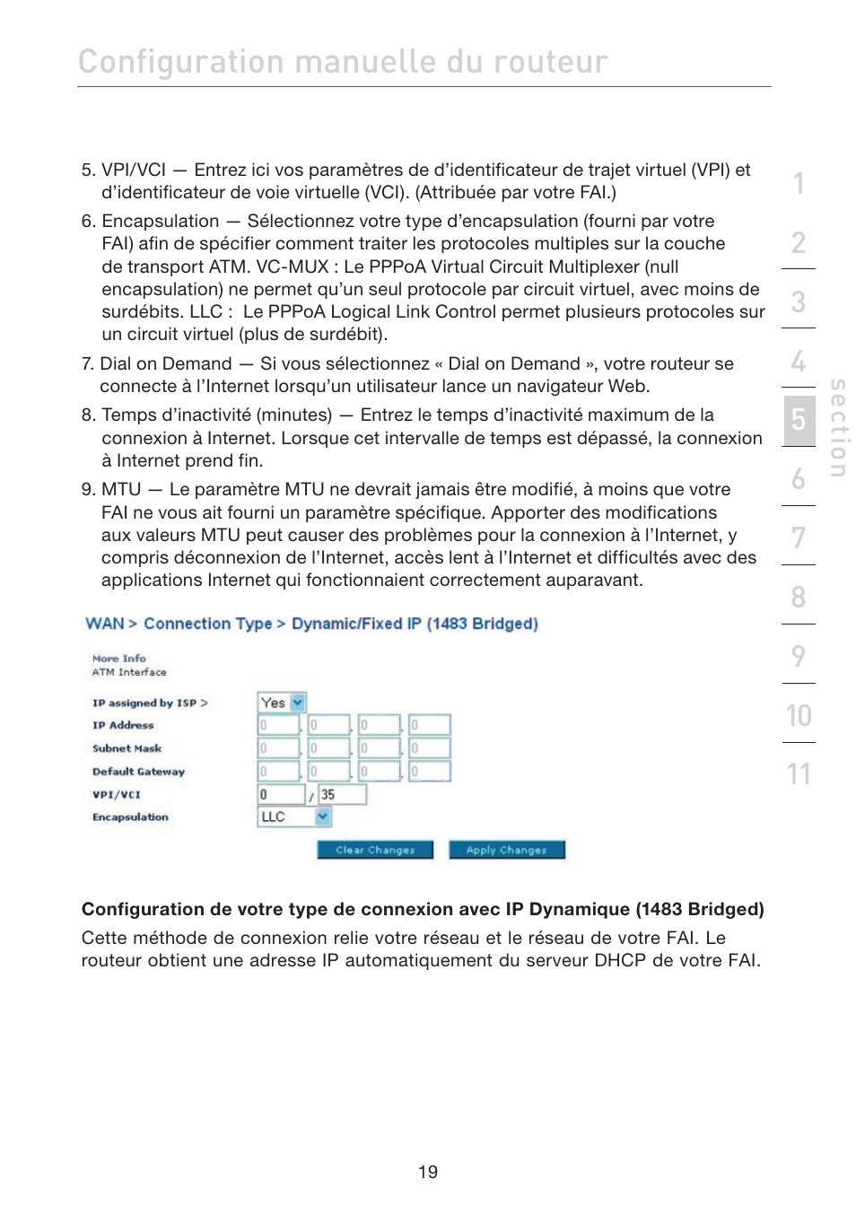 Configuration manuelle du routeur | Belkin F5D7632EA4A User Manual | Page 105 / 504
