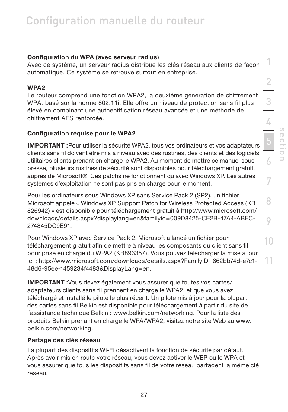 Configuration manuelle du routeur | Belkin F5D7632EA4A User Manual | Page 113 / 504