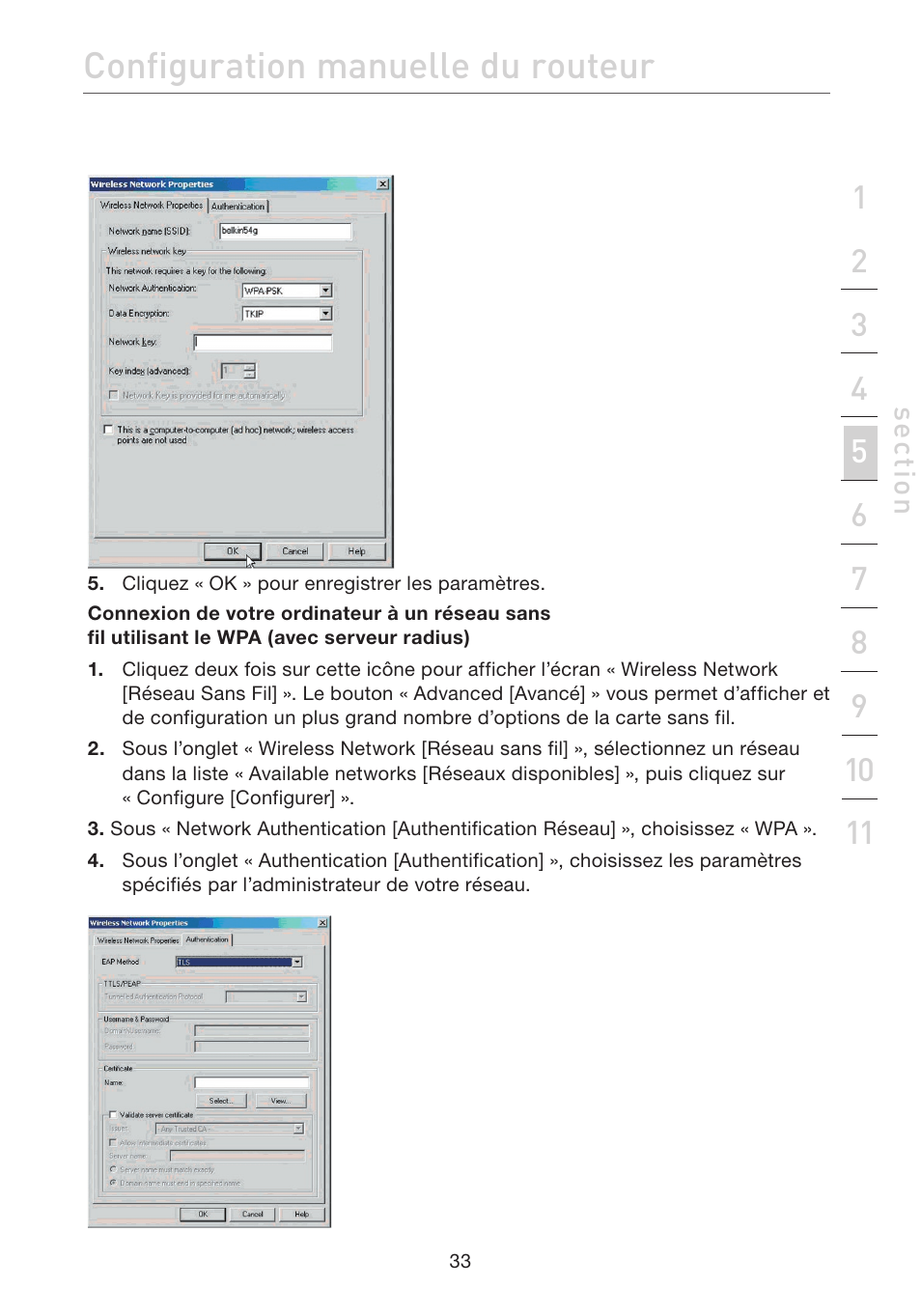Configuration manuelle du routeur | Belkin F5D7632EA4A User Manual | Page 119 / 504