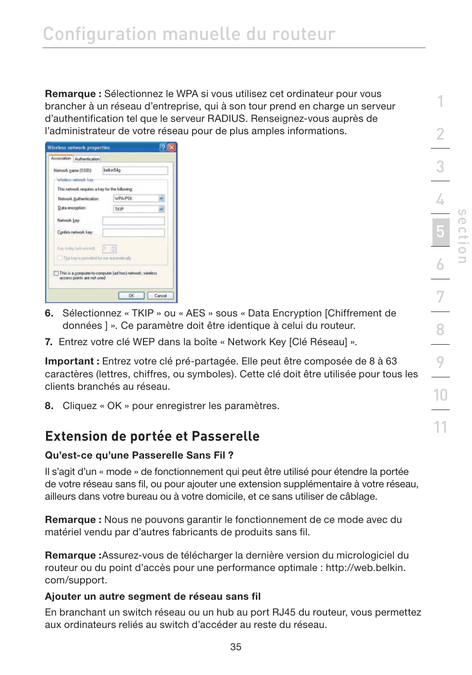 Configuration manuelle du routeur | Belkin F5D7632EA4A User Manual | Page 121 / 504