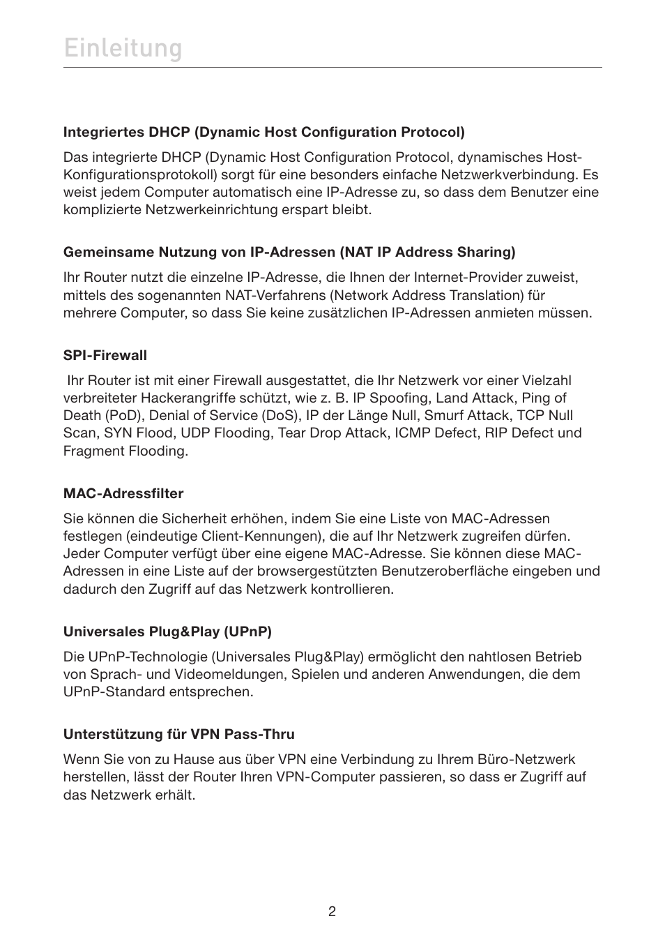 Einleitung | Belkin F5D7632EA4A User Manual | Page 172 / 504