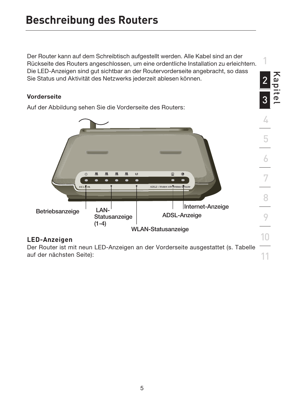 Beschreibung des routers | Belkin F5D7632EA4A User Manual | Page 175 / 504