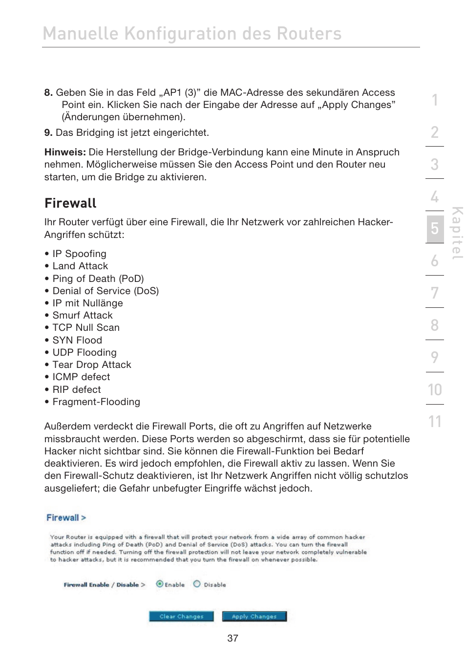Manuelle konfiguration des routers | Belkin F5D7632EA4A User Manual | Page 207 / 504