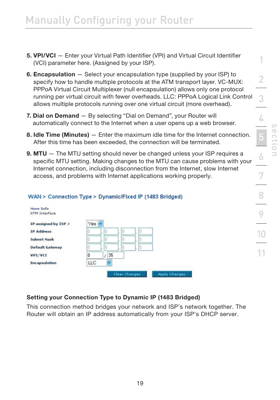 Manually configuring your router | Belkin F5D7632EA4A User Manual | Page 21 / 504