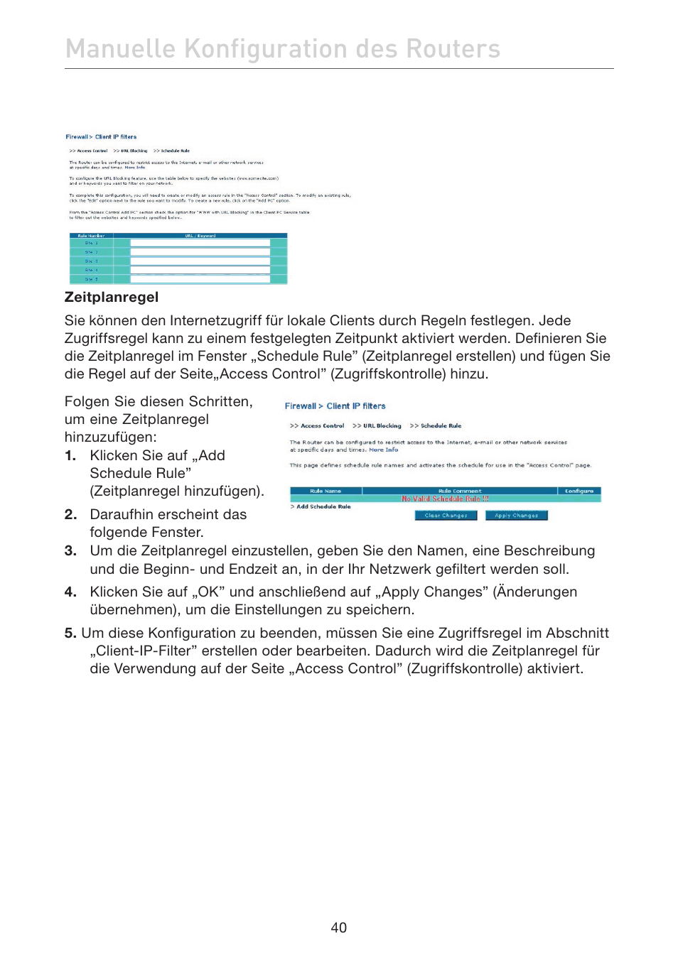 Manuelle konfiguration des routers | Belkin F5D7632EA4A User Manual | Page 210 / 504