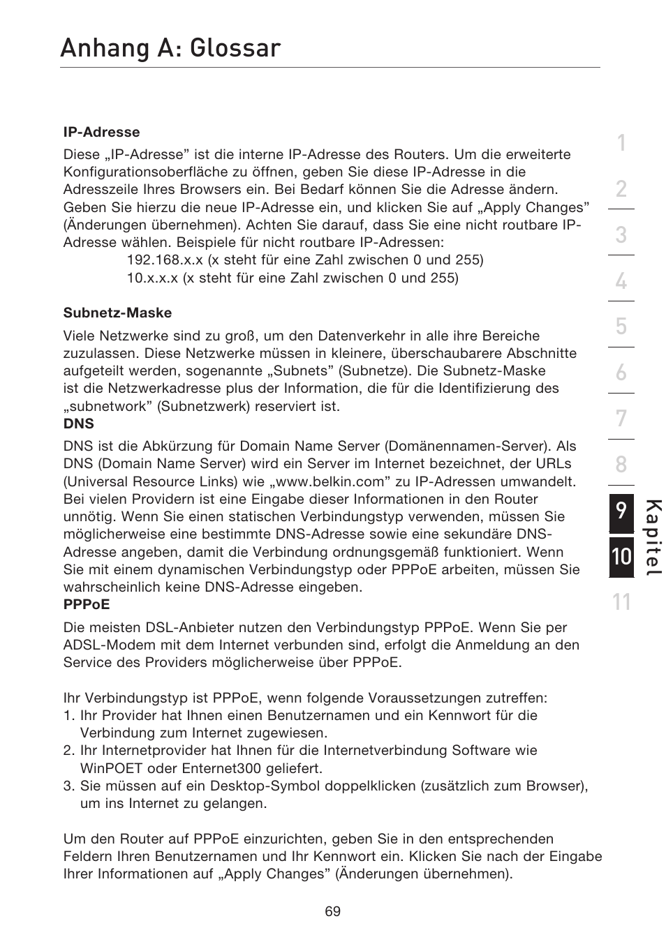 Anhang a: glossar | Belkin F5D7632EA4A User Manual | Page 239 / 504