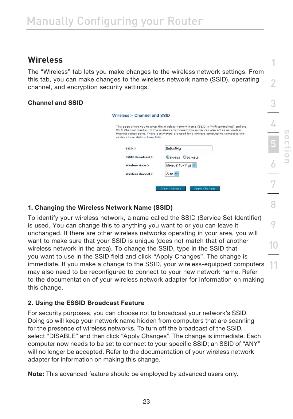 Manually configuring your router | Belkin F5D7632EA4A User Manual | Page 25 / 504